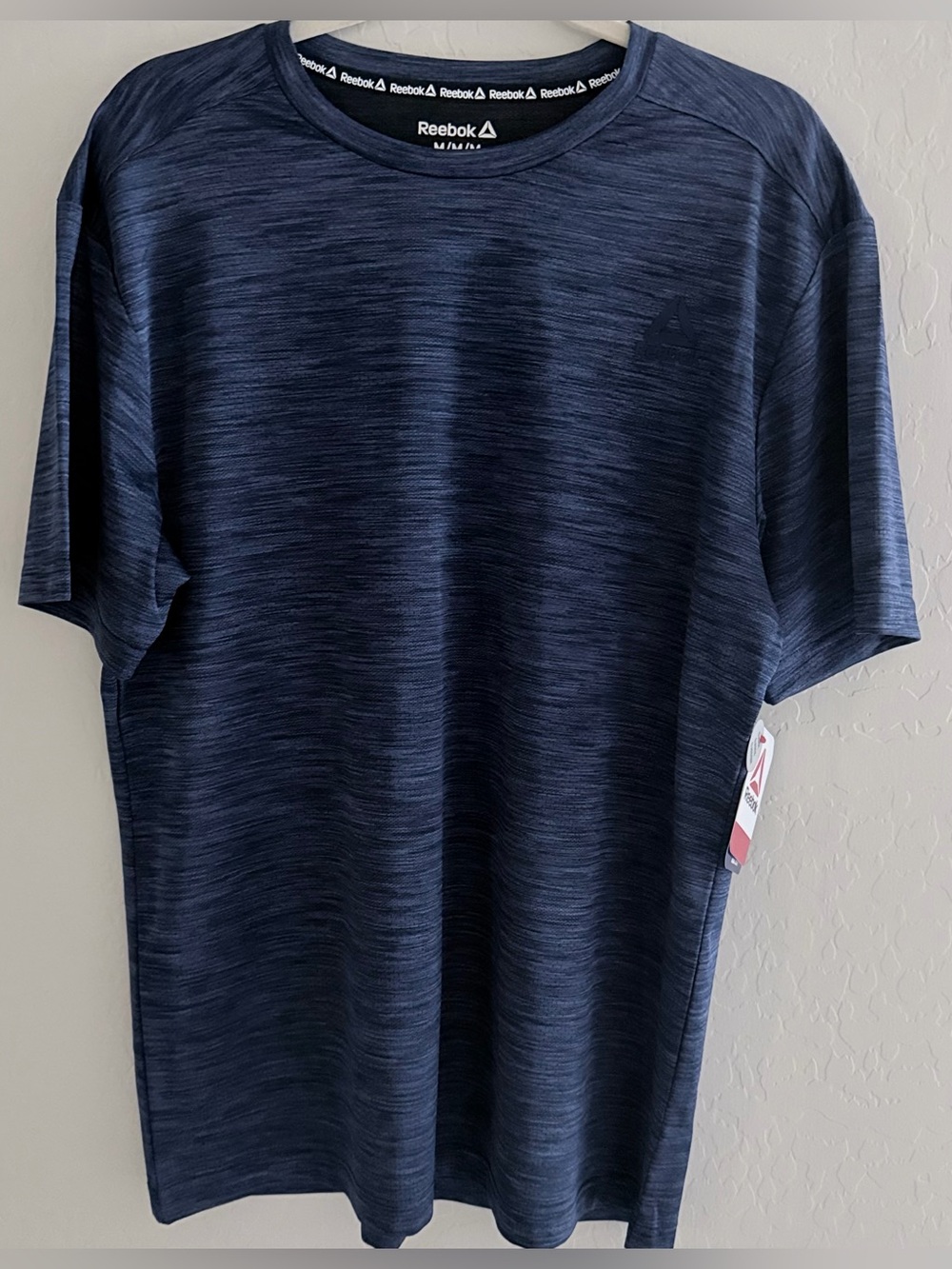 Reebok Men's Dark Navy Heather Short-Sleeve Performance Tee